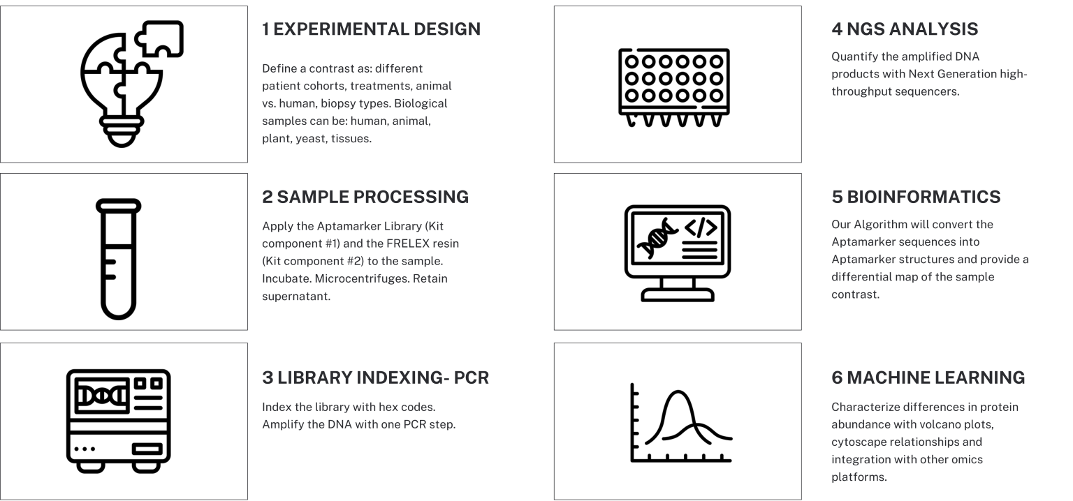 Aptamarker Platform Workflow on NeoVentures Biotechnology Home Page